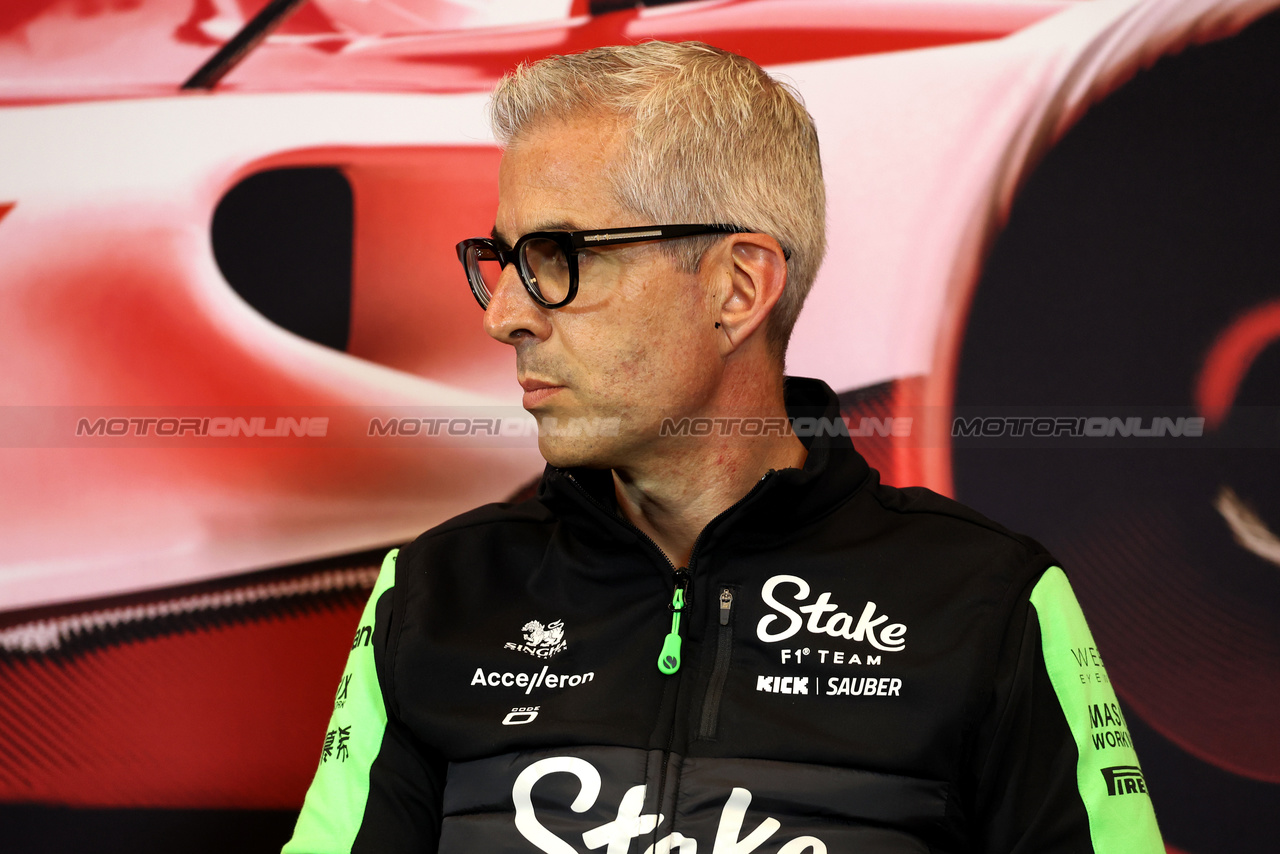 GP MONACO, Alessandro Alunni Bravi (ITA) Sauber Managing Director e Team Representative in the FIA Press Conference.

24.05.2024. Formula 1 World Championship, Rd 8, Monaco Grand Prix, Monte Carlo, Monaco, Practice Day.

- www.xpbimages.com, EMail: requests@xpbimages.com © Copyright: Bearne / XPB Images