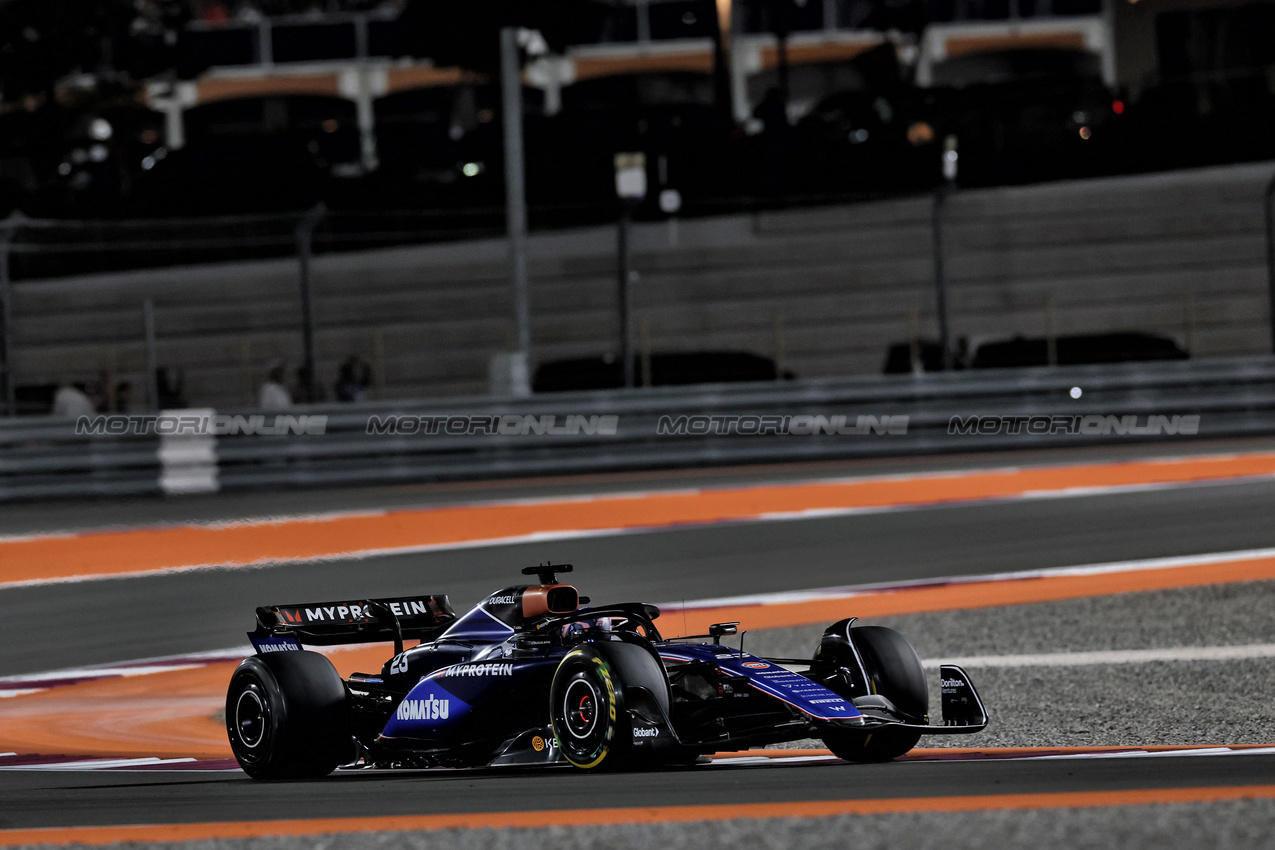 GP QATAR, Alexander Albon (THA) Williams Racing FW46.

01.12.2024. Formula 1 World Championship, Rd 23, Qatar Grand Prix, Doha, Qatar, Gara Day.

 - www.xpbimages.com, EMail: requests@xpbimages.com © Copyright: Staley / XPB Images