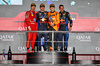 GP QATAR, The podium (L to R): Charles Leclerc (MON) Ferrari, second; Max Verstappen (NLD) Red Bull Racing, vincitore; Oscar Piastri (AUS) McLaren, third; Chris Gent (GBR) Red Bull Racing Mechanic.

01.12.2024. Formula 1 World Championship, Rd 23, Qatar Grand Prix, Doha, Qatar, Gara Day.

- www.xpbimages.com, EMail: requests@xpbimages.com © Copyright: Charniaux / XPB Images