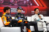 GP QATAR, (L to R): Lando Norris (GBR) McLaren; Oscar Piastri (AUS) McLaren; e George Russell (GBR) Mercedes AMG F1, in the post Sprint FIA Press Conference.

30.11.2024. Formula 1 World Championship, Rd 23, Qatar Grand Prix, Doha, Qatar, Sprint e Qualifiche Day.

- www.xpbimages.com, EMail: requests@xpbimages.com © Copyright: Charniaux / XPB Images