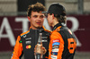 GP QATAR, (L to R): Second placed Lando Norris (GBR) McLaren in Sprint parc ferme with team mate e winner Oscar Piastri (AUS) McLaren.

30.11.2024. Formula 1 World Championship, Rd 23, Qatar Grand Prix, Doha, Qatar, Sprint e Qualifiche Day.

 - www.xpbimages.com, EMail: requests@xpbimages.com © Copyright: Coates / XPB Images