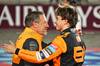GP QATAR, (L to R): Zak Brown (USA) McLaren Executive Director with Sprint winner Oscar Piastri (AUS) McLaren in parc ferme.

30.11.2024. Formula 1 World Championship, Rd 23, Qatar Grand Prix, Doha, Qatar, Sprint e Qualifiche Day.

 - www.xpbimages.com, EMail: requests@xpbimages.com © Copyright: Coates / XPB Images