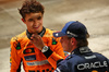 GP QATAR, (L to R): Lando Norris (GBR) McLaren with pole sitter Max Verstappen (NLD) Red Bull Racing in qualifying parc ferme.

30.11.2024. Formula 1 World Championship, Rd 23, Qatar Grand Prix, Doha, Qatar, Sprint e Qualifiche Day.

 - www.xpbimages.com, EMail: requests@xpbimages.com © Copyright: Coates / XPB Images