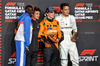 GP QATAR, Sprint top three in parc ferme (L to R): Khaby Lame (SEN); Lando Norris (GBR) McLaren, second; Oscar Piastri (AUS) McLaren, winner; George Russell (GBR) Mercedes AMG F1, third.

30.11.2024. Formula 1 World Championship, Rd 23, Qatar Grand Prix, Doha, Qatar, Sprint e Qualifiche Day.

- www.xpbimages.com, EMail: requests@xpbimages.com © Copyright: Moy / XPB Images