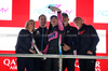 GP QATAR, The podium (L to R): Susie Wolff (GBR) F1 Academy Managing Director; Oliver Oakes (GBR) Alpine F1 Team Team Principal; Abbi Pulling (GBR) Rodin Motorsport, series champions; Flavio Briatore (ITA) Alpine F1 Team Executive Advisor; e Stefano Domenicali (ITA) Formula One President e CEO.

30.11.2024. FIA Formula Academy, Rd 6, Gara 1, Losail International Circuit, Doha, Qatar, Saturday.

- www.xpbimages.com, EMail: requests@xpbimages.com Copyright: XPB Images
