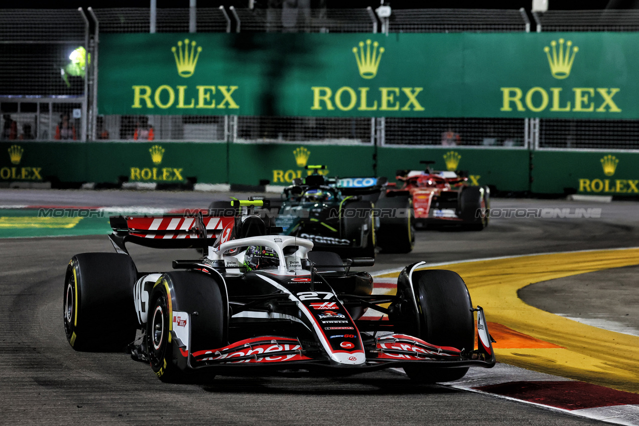 GP SINGAPORE, Nico Hulkenberg (GER) Haas VF-24.

22.09.2024. Formula 1 World Championship, Rd 18, Singapore Grand Prix, Marina Bay Street Circuit, Singapore, Gara Day.

- www.xpbimages.com, EMail: requests@xpbimages.com © Copyright: Moy / XPB Images