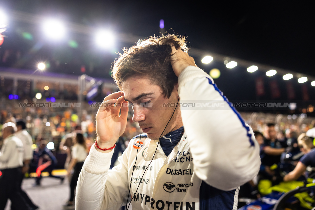 GP SINGAPORE, Franco Colapinto (ARG) Williams Racing on the grid.

22.09.2024. Formula 1 World Championship, Rd 18, Singapore Grand Prix, Marina Bay Street Circuit, Singapore, Gara Day.

- www.xpbimages.com, EMail: requests@xpbimages.com © Copyright: Bearne / XPB Images