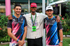 GP SINGAPORE, (L to R): Esteban Ocon (FRA) Alpine F1 Team with Mutaz Barsham (QAT) High Jumper e Pierre Gasly (FRA) Alpine F1 Team.

22.09.2024. Formula 1 World Championship, Rd 18, Singapore Grand Prix, Marina Bay Street Circuit, Singapore, Gara Day.

- www.xpbimages.com, EMail: requests@xpbimages.com © Copyright: Batchelor / XPB Images