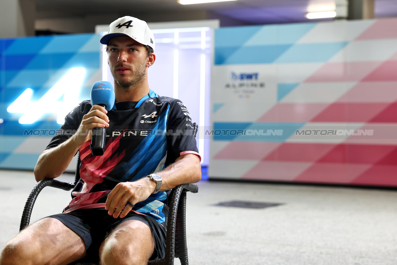 GP SINGAPORE, Pierre Gasly (FRA) Alpine F1 Team.

19.09.2024. Formula 1 World Championship, Rd 18, Singapore Grand Prix, Marina Bay Street Circuit, Singapore, Preparation Day.

- www.xpbimages.com, EMail: requests@xpbimages.com © Copyright: Moy / XPB Images