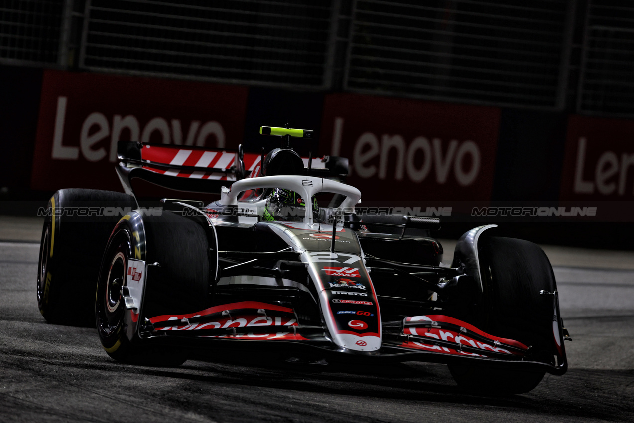 GP SINGAPORE, Nico Hulkenberg (GER) Haas VF-24.

20.09.2024. Formula 1 World Championship, Rd 18, Singapore Grand Prix, Marina Bay Street Circuit, Singapore, Practice Day.

 - www.xpbimages.com, EMail: requests@xpbimages.com © Copyright: Coates / XPB Images