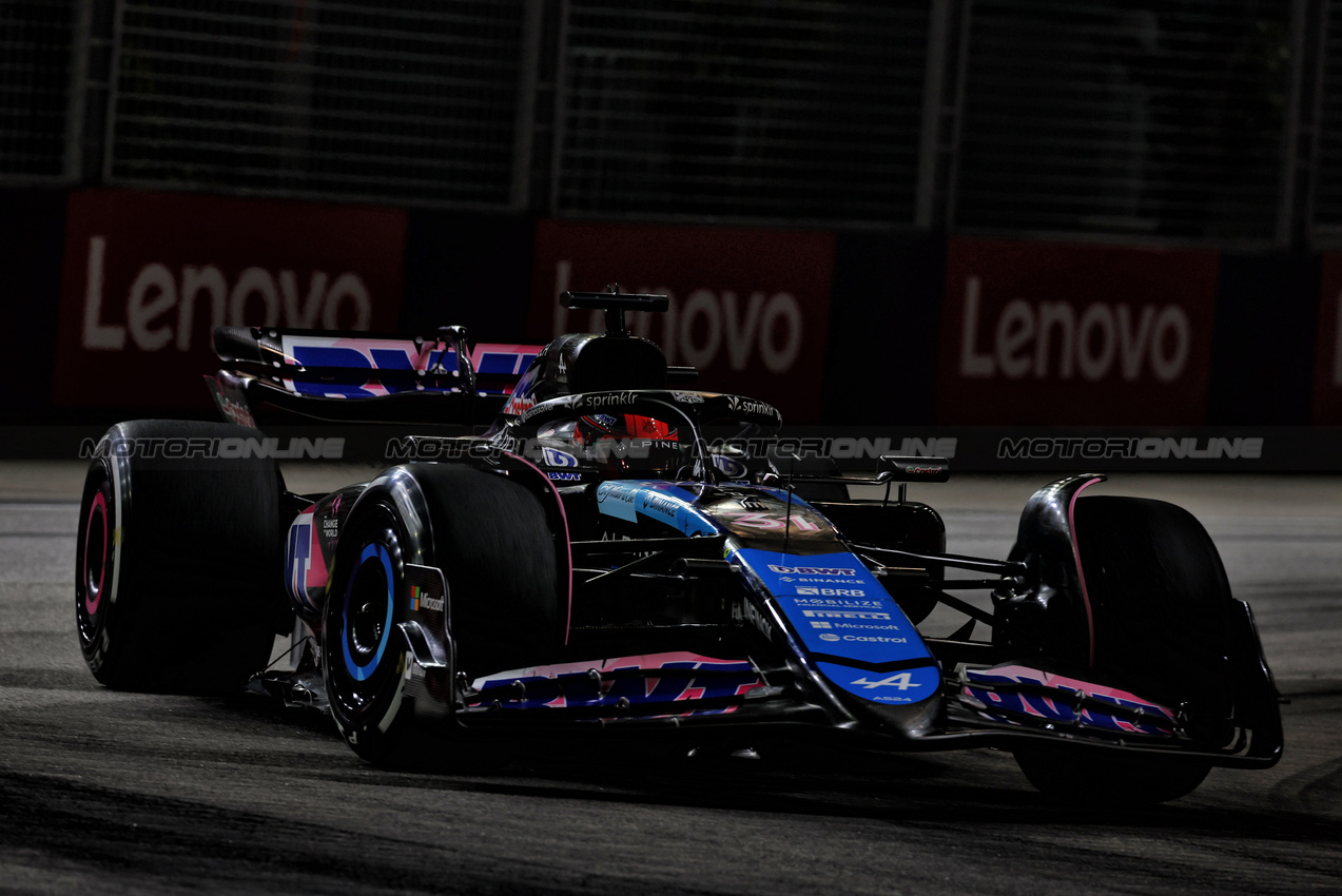 GP SINGAPORE, Esteban Ocon (FRA) Alpine F1 Team A524.

20.09.2024. Formula 1 World Championship, Rd 18, Singapore Grand Prix, Marina Bay Street Circuit, Singapore, Practice Day.

 - www.xpbimages.com, EMail: requests@xpbimages.com © Copyright: Coates / XPB Images