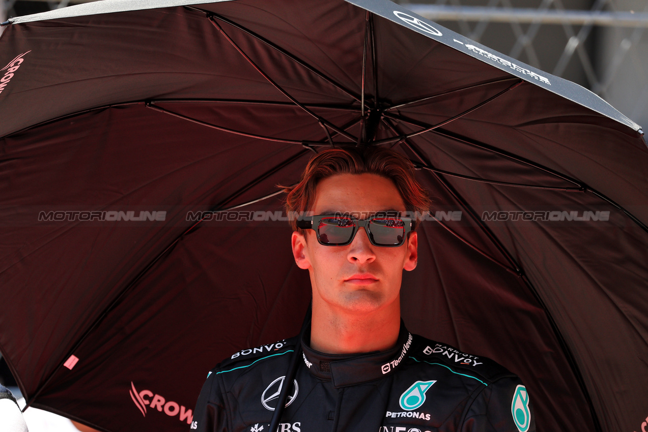 GP SPAGNA, George Russell (GBR) Mercedes AMG F1 on the grid.

23.06.2024. Formula 1 World Championship, Rd 10, Spanish Grand Prix, Barcelona, Spain, Gara Day.

- www.xpbimages.com, EMail: requests@xpbimages.com © Copyright: Moy / XPB Images