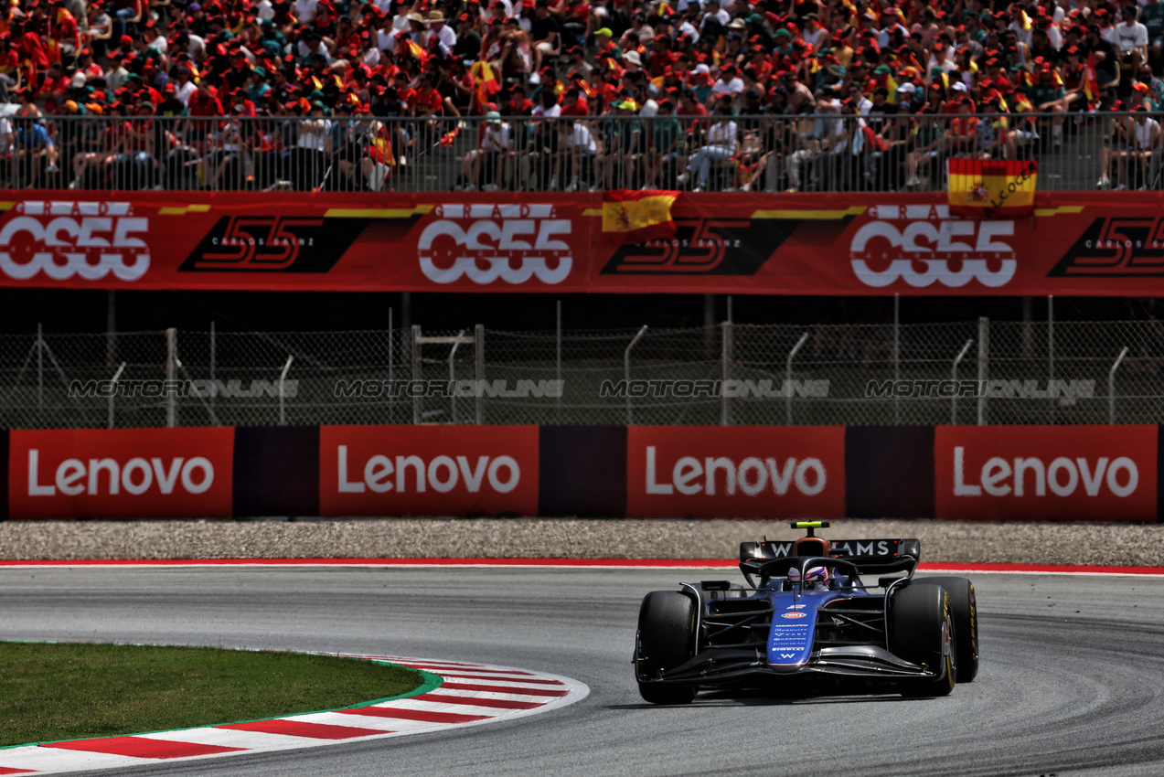 GP SPAGNA, Logan Sargeant (USA) Williams Racing FW46.

23.06.2024. Formula 1 World Championship, Rd 10, Spanish Grand Prix, Barcelona, Spain, Gara Day.

 - www.xpbimages.com, EMail: requests@xpbimages.com © Copyright: Coates / XPB Images