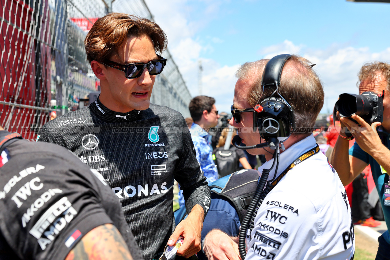 GP SPAGNA, George Russell (GBR) Mercedes AMG F1 on the grid.

23.06.2024. Formula 1 World Championship, Rd 10, Spanish Grand Prix, Barcelona, Spain, Gara Day.

- www.xpbimages.com, EMail: requests@xpbimages.com © Copyright: Batchelor / XPB Images