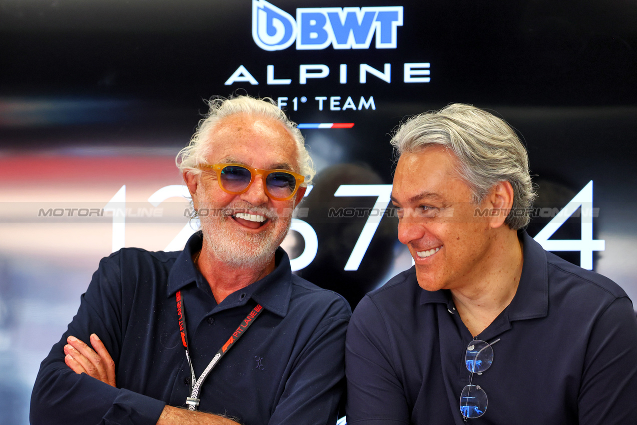 GP SPAGNA, (L to R): Flavio Briatore (ITA) Alpine F1 Team Executive Advisor with Luca de Meo (ITA) Groupe Renault Chief Executive Officer.

22.06.2024. Formula 1 World Championship, Rd 10, Spanish Grand Prix, Barcelona, Spain, Qualifiche Day.

- www.xpbimages.com, EMail: requests@xpbimages.com © Copyright: Batchelor / XPB Images