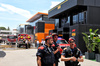 GP SPAGNA, Fire fighters attend the fire in the McLaren motorhome in the paddock.

22.06.2024. Formula 1 World Championship, Rd 10, Spanish Grand Prix, Barcelona, Spain, Qualifiche Day.

- www.xpbimages.com, EMail: requests@xpbimages.com © Copyright: Batchelor / XPB Images