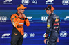 GP SPAGNA, (L to R): Pole sitter Lando Norris (GBR) McLaren with second placed Max Verstappen (NLD) Red Bull Racing in qualifying parc ferme.

22.06.2024. Formula 1 World Championship, Rd 10, Spanish Grand Prix, Barcelona, Spain, Qualifiche Day.

- www.xpbimages.com, EMail: requests@xpbimages.com © Copyright: Moy / XPB Images