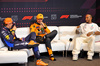 GP SPAGNA, (L to R): Max Verstappen (NLD) Red Bull Racing; Lando Norris (GBR) McLaren; e Lewis Hamilton (GBR) Mercedes AMG F1, in the post qualifying FIA Press Conference.

22.06.2024. Formula 1 World Championship, Rd 10, Spanish Grand Prix, Barcelona, Spain, Qualifiche Day.

- www.xpbimages.com, EMail: requests@xpbimages.com © Copyright: Batchelor / XPB Images