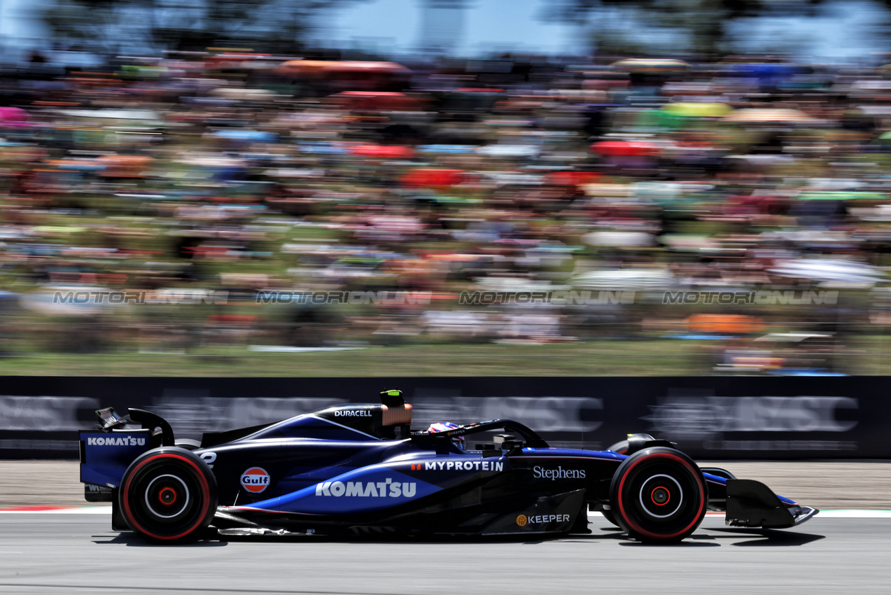 GP SPAGNA, Logan Sargeant (USA) Williams Racing FW46.

21.06.2024 Formula 1 World Championship, Rd 10, Spanish Grand Prix, Barcelona, Spain, Practice Day.

- www.xpbimages.com, EMail: requests@xpbimages.com © Copyright: Moy / XPB Images