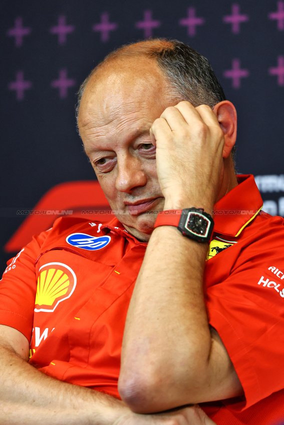 GP SPAGNA, Frederic Vasseur (FRA) Ferrari Team Principal in the FIA Press Conference.

21.06.2024 Formula 1 World Championship, Rd 10, Spanish Grand Prix, Barcelona, Spain, Practice Day.

- www.xpbimages.com, EMail: requests@xpbimages.com © Copyright: Charniaux / XPB Images