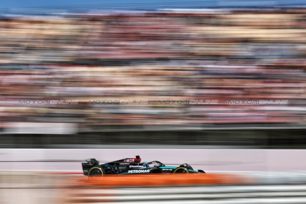 GP SPAGNA, George Russell (GBR) Mercedes AMG F1 W15.

21.06.2024 Formula 1 World Championship, Rd 10, Spanish Grand Prix, Barcelona, Spain, Practice Day.

- www.xpbimages.com, EMail: requests@xpbimages.com © Copyright: Rew / XPB Images