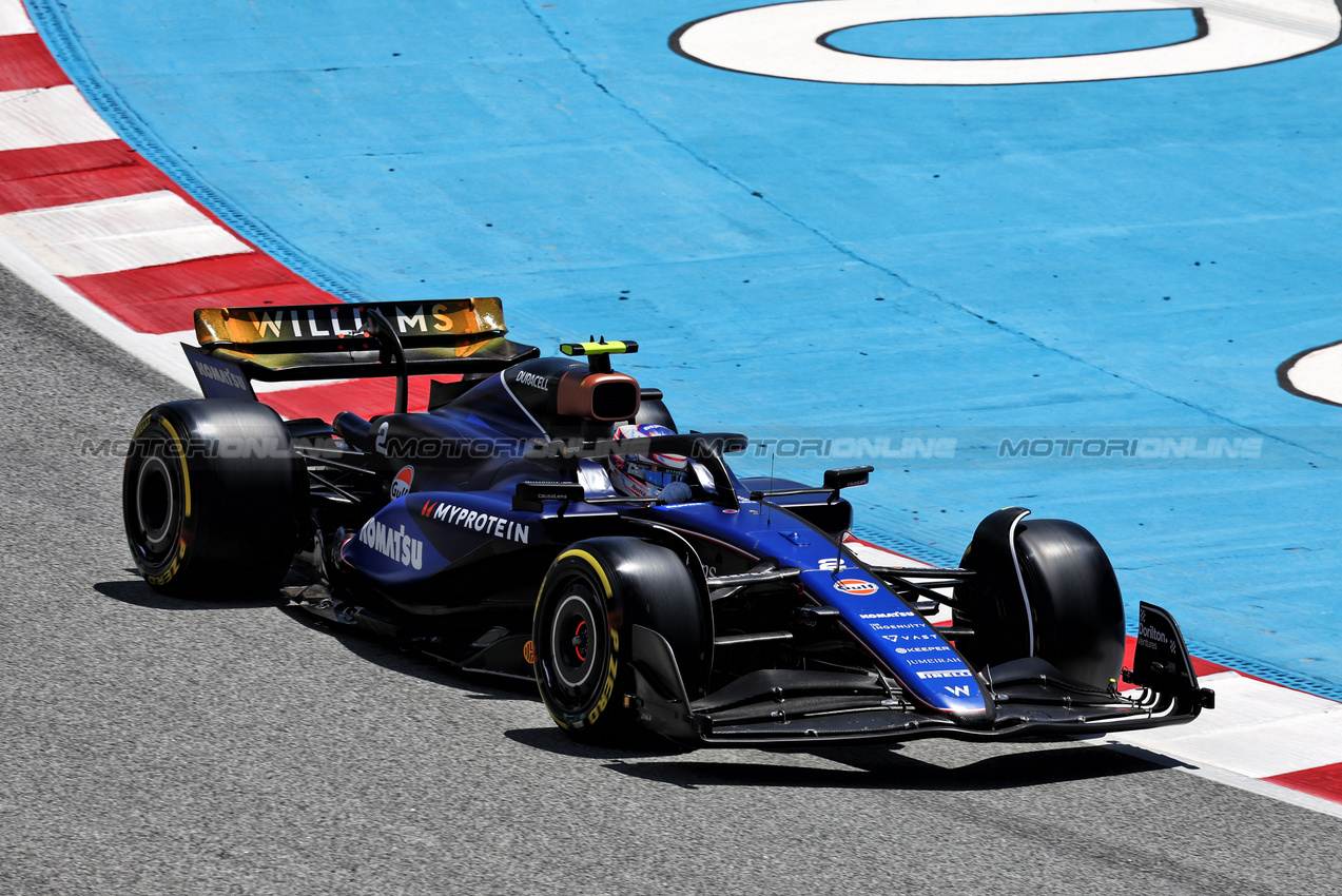 GP SPAGNA, Logan Sargeant (USA) Williams Racing FW46.

21.06.2024 Formula 1 World Championship, Rd 10, Spanish Grand Prix, Barcelona, Spain, Practice Day.

- www.xpbimages.com, EMail: requests@xpbimages.com © Copyright: Moy / XPB Images