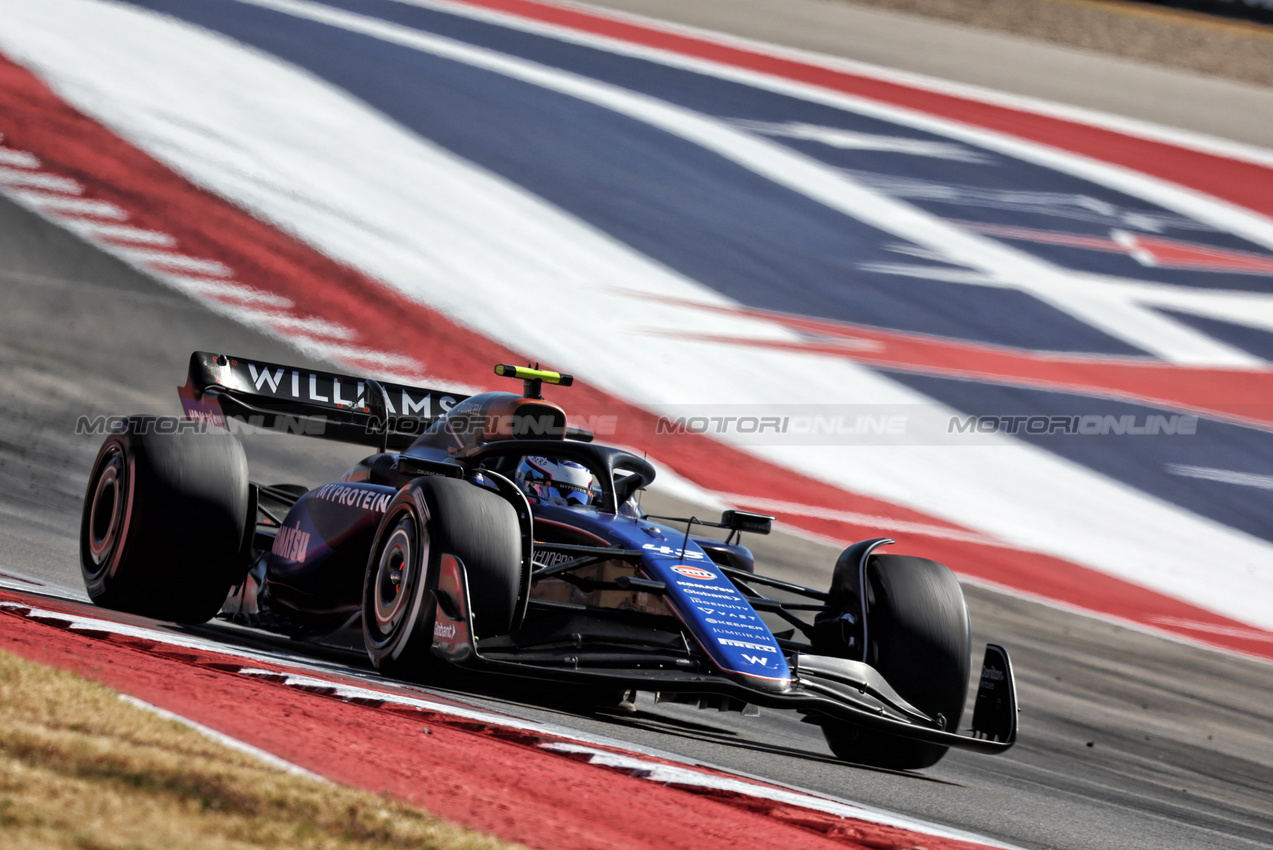 GP STATI UNITI, Franco Colapinto (ARG) Williams Racing FW46.

20.10.2024. Formula 1 World Championship, Rd 19, United States Grand Prix, Austin, Texas, USA, Gara Day.

- www.xpbimages.com, EMail: requests@xpbimages.com © Copyright: Moy / XPB Images