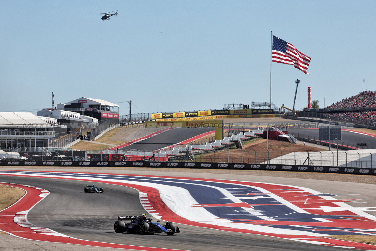 GP STATI UNITI, Franco Colapinto (ARG) Williams Racing FW46.

20.10.2024. Formula 1 World Championship, Rd 19, United States Grand Prix, Austin, Texas, USA, Gara Day.

- www.xpbimages.com, EMail: requests@xpbimages.com © Copyright: Moy / XPB Images