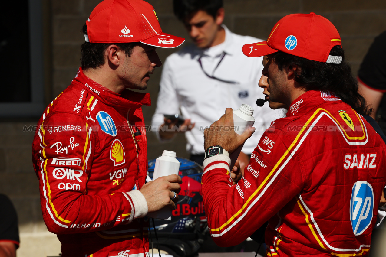 GP STATI UNITI, 1st place Charles Leclerc (MON) Ferrari SF-24 e 2nd place Carlos Sainz Jr (ESP) Ferrari SF-24.
20.10.2024. Formula 1 World Championship, Rd 19, United States Grand Prix, Austin, Texas, USA, Gara Day.
- www.xpbimages.com, EMail: requests@xpbimages.com © Copyright: Batchelor / XPB Images