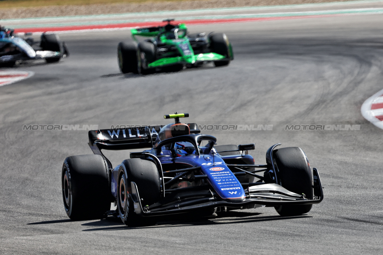 GP STATI UNITI, Franco Colapinto (ARG) Williams Racing FW46.

20.10.2024. Formula 1 World Championship, Rd 19, United States Grand Prix, Austin, Texas, USA, Gara Day.

- www.xpbimages.com, EMail: requests@xpbimages.com © Copyright: Bearne / XPB Images