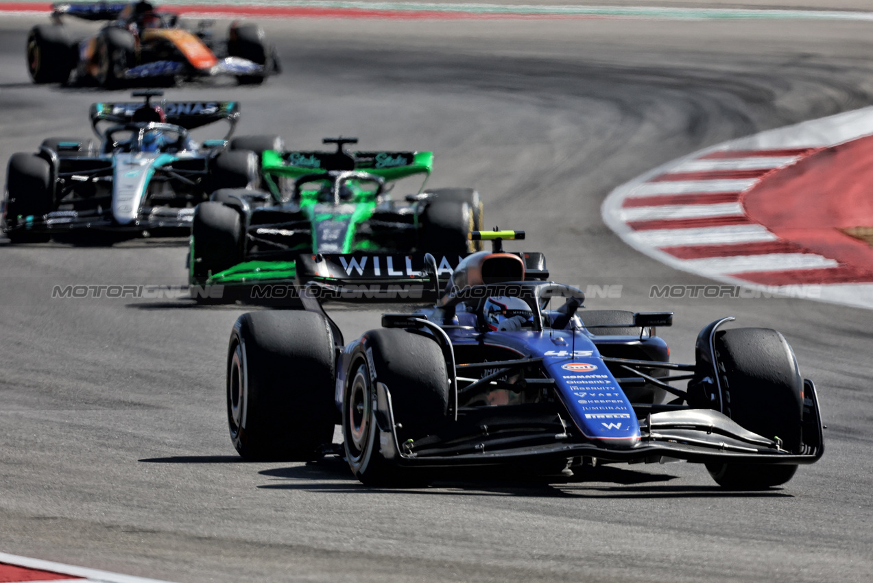 GP STATI UNITI, Franco Colapinto (ARG) Williams Racing FW46.

20.10.2024. Formula 1 World Championship, Rd 19, United States Grand Prix, Austin, Texas, USA, Gara Day.

- www.xpbimages.com, EMail: requests@xpbimages.com © Copyright: Bearne / XPB Images