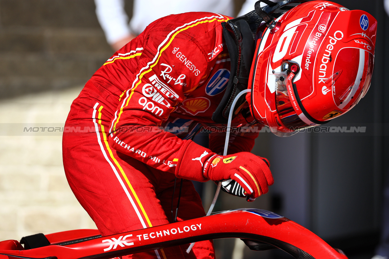 GP STATI UNITI, Gara winner Charles Leclerc (MON) Ferrari SF-24 in parc ferme.

20.10.2024. Formula 1 World Championship, Rd 19, United States Grand Prix, Austin, Texas, USA, Gara Day.

 - www.xpbimages.com, EMail: requests@xpbimages.com © Copyright: Coates / XPB Images