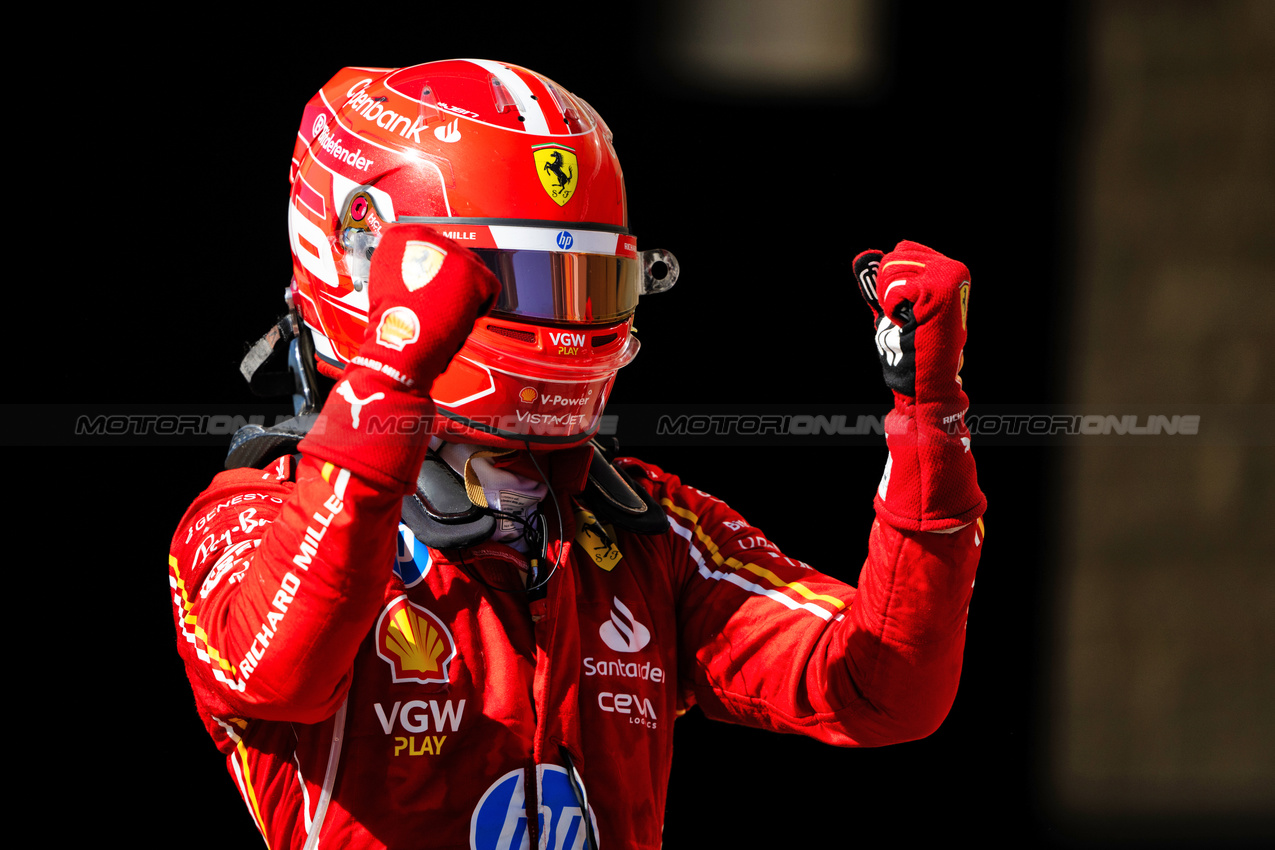 GP STATI UNITI, Gara winner Charles Leclerc (MON) Ferrari celebrates in parc ferme.

20.10.2024. Formula 1 World Championship, Rd 19, United States Grand Prix, Austin, Texas, USA, Gara Day.

- www.xpbimages.com, EMail: requests@xpbimages.com © Copyright: Price / XPB Images