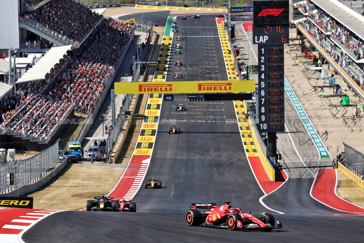 GP STATI UNITI, Charles Leclerc (MON) Ferrari SF-24.

20.10.2024. Formula 1 World Championship, Rd 19, United States Grand Prix, Austin, Texas, USA, Gara Day.

 - www.xpbimages.com, EMail: requests@xpbimages.com © Copyright: Rew / XPB Images