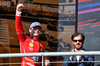 GP STATI UNITI, Gara winner Charles Leclerc (MON) Ferrari celebrates on the podium.

20.10.2024. Formula 1 World Championship, Rd 19, United States Grand Prix, Austin, Texas, USA, Gara Day.

 - www.xpbimages.com, EMail: requests@xpbimages.com © Copyright: Coates / XPB Images