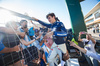 GP STATI UNITI, Franco Colapinto (ARG) Williams Racing celebrates with fans after the race.

20.10.2024. Formula 1 World Championship, Rd 19, United States Grand Prix, Austin, Texas, USA, Gara Day.

- www.xpbimages.com, EMail: requests@xpbimages.com © Copyright: Bearne / XPB Images