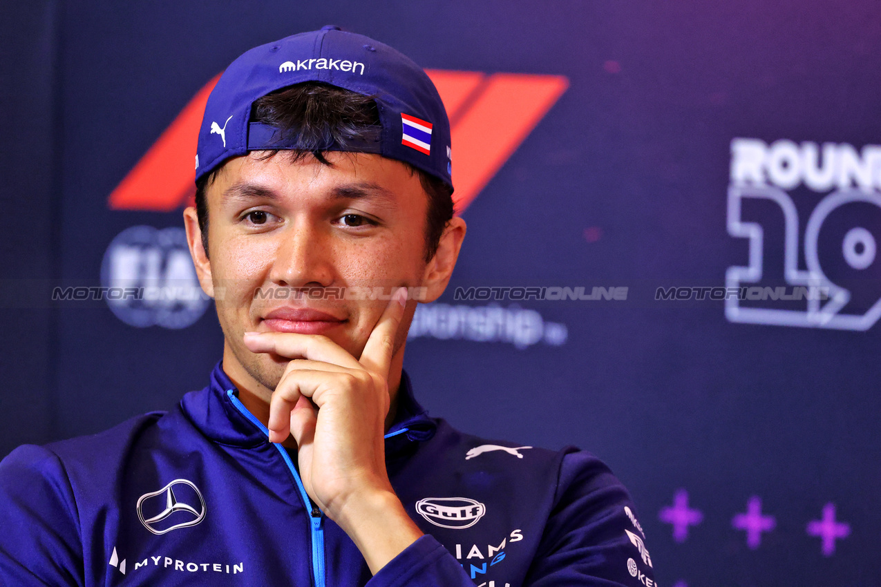 GP STATI UNITI, Alexander Albon (THA) Williams Racing in the FIA Press Conference.

17.10.2024. Formula 1 World Championship, Rd 19, United States Grand Prix, Austin, Texas, USA, Preparation Day.

- www.xpbimages.com, EMail: requests@xpbimages.com © Copyright: Batchelor / XPB Images