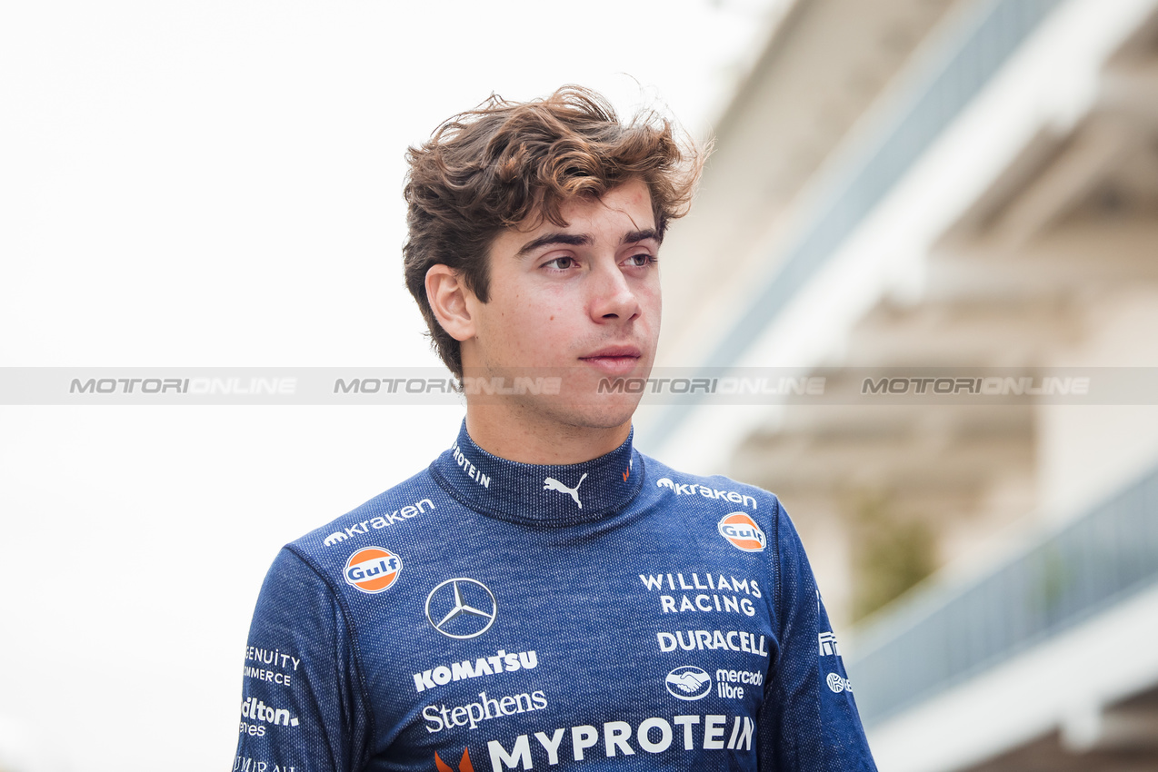 GP STATI UNITI, Franco Colapinto (ARG) Williams Racing.

17.10.2024. Formula 1 World Championship, Rd 19, United States Grand Prix, Austin, Texas, USA, Preparation Day.

- www.xpbimages.com, EMail: requests@xpbimages.com © Copyright: Bearne / XPB Images