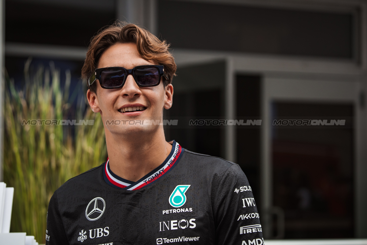 GP STATI UNITI, George Russell (GBR) Mercedes AMG F1.

17.10.2024. Formula 1 World Championship, Rd 19, United States Grand Prix, Austin, Texas, USA, Preparation Day.

- www.xpbimages.com, EMail: requests@xpbimages.com © Copyright: Bearne / XPB Images