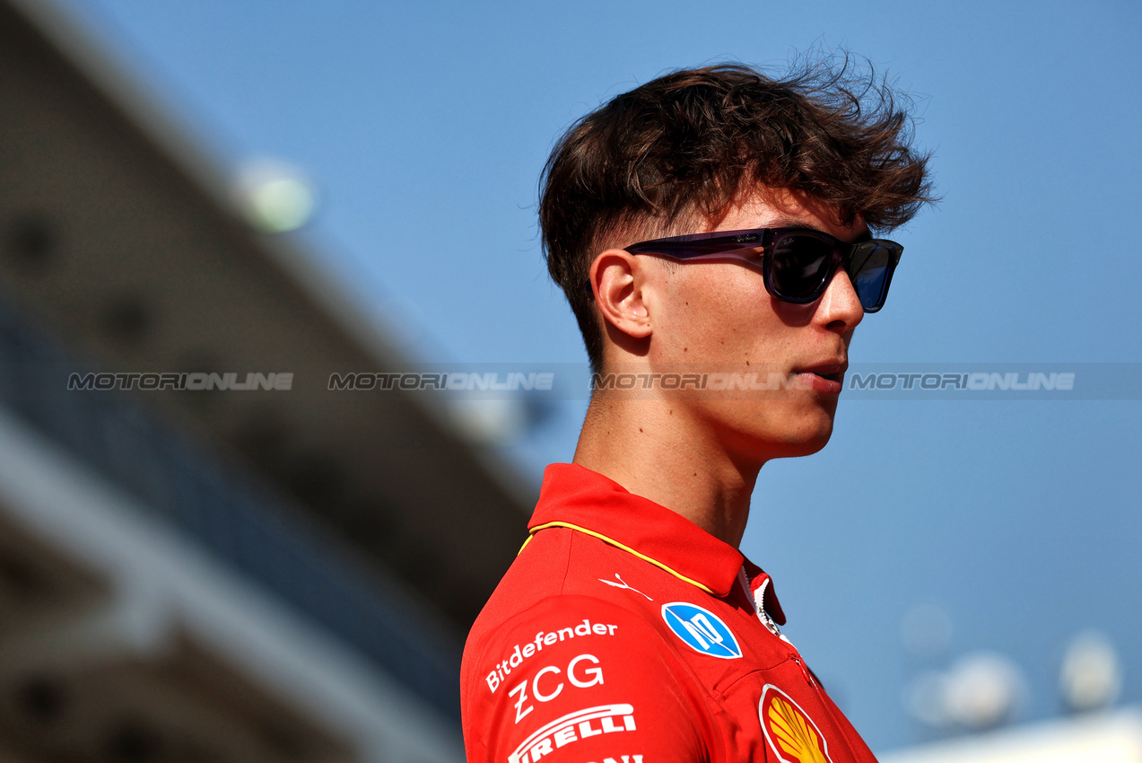 GP STATI UNITI, Oliver Bearman (GBR) Ferrari Reserve Driver.

17.10.2024. Formula 1 World Championship, Rd 19, United States Grand Prix, Austin, Texas, USA, Preparation Day.

- www.xpbimages.com, EMail: requests@xpbimages.com © Copyright: Moy / XPB Images