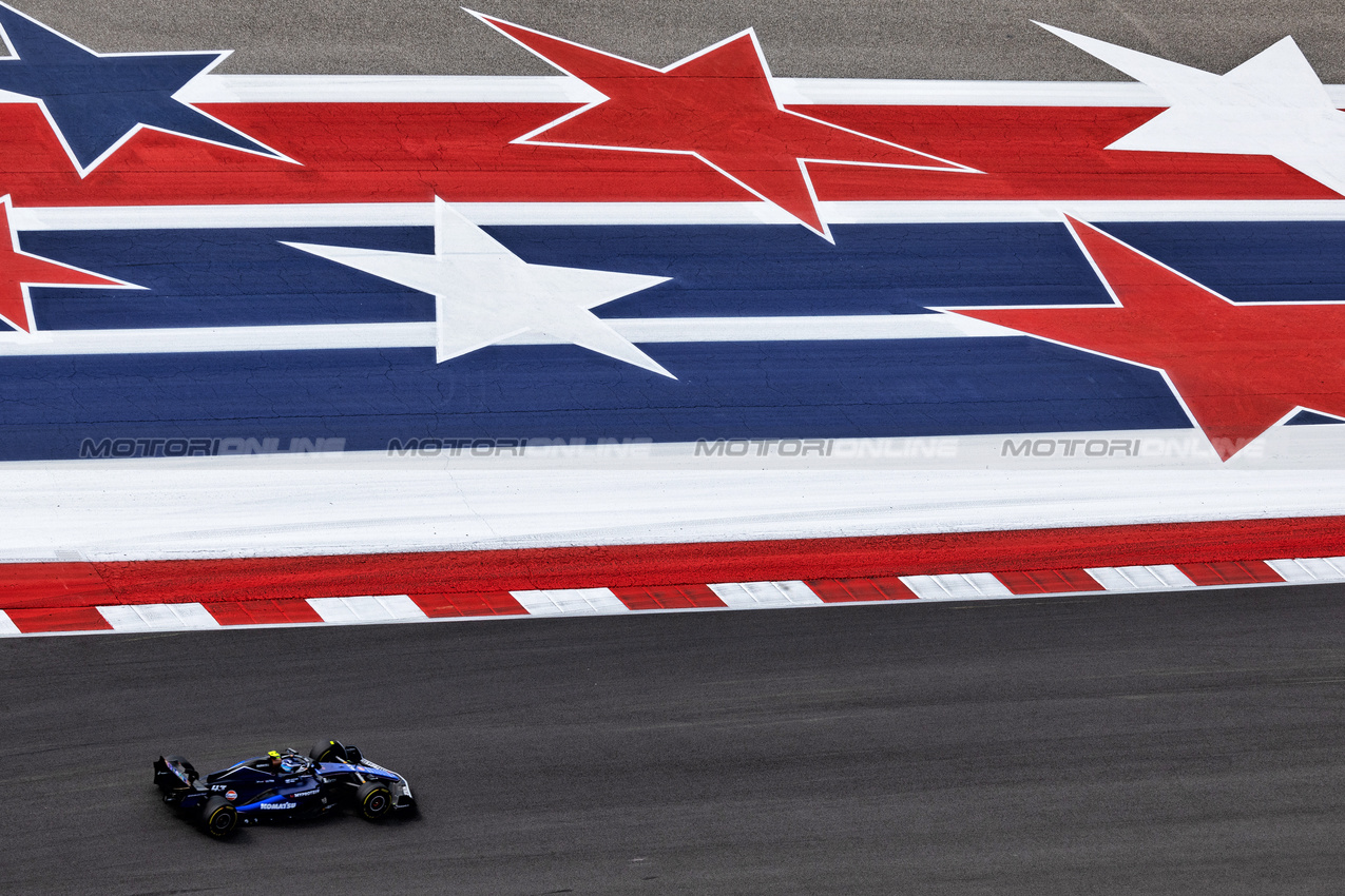 GP STATI UNITI, Franco Colapinto (ARG) Williams Racing FW46.

19.10.2024. Formula 1 World Championship, Rd 19, United States Grand Prix, Austin, Texas, USA, Sprint e Qualifiche Day.

 - www.xpbimages.com, EMail: requests@xpbimages.com © Copyright: Rew / XPB Images