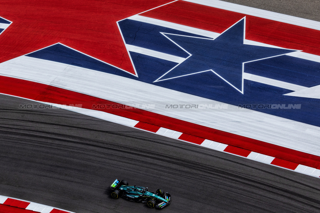 GP STATI UNITI, Lance Stroll (CDN) Aston Martin F1 Team AMR24.

19.10.2024. Formula 1 World Championship, Rd 19, United States Grand Prix, Austin, Texas, USA, Sprint e Qualifiche Day.

 - www.xpbimages.com, EMail: requests@xpbimages.com © Copyright: Rew / XPB Images