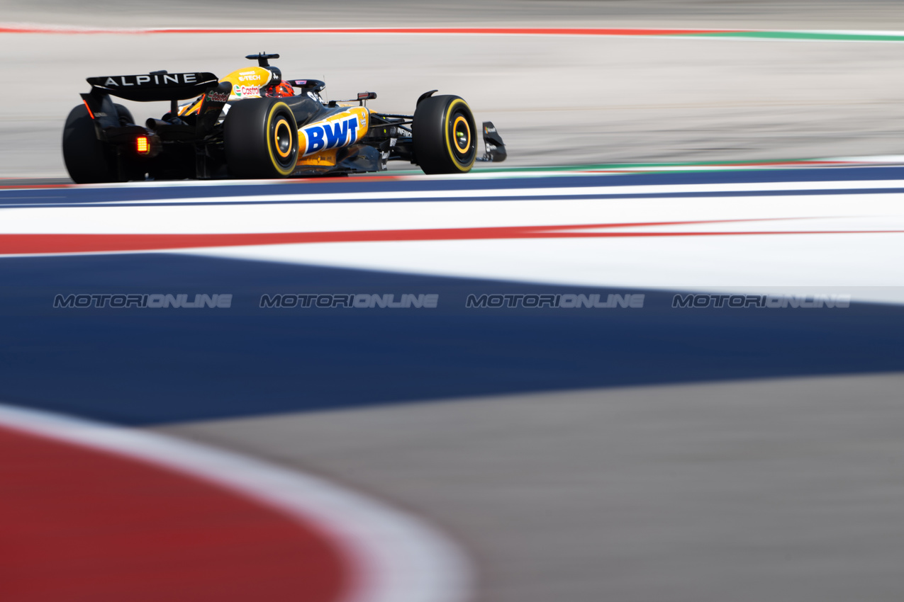 GP STATI UNITI, Esteban Ocon (FRA) Alpine F1 Team A524.

19.10.2024. Formula 1 World Championship, Rd 19, United States Grand Prix, Austin, Texas, USA, Sprint e Qualifiche Day.

- www.xpbimages.com, EMail: requests@xpbimages.com © Copyright: Price / XPB Images