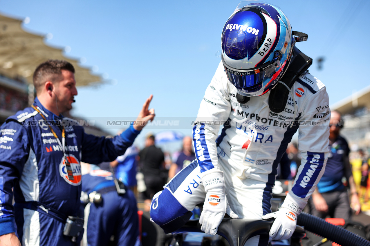 GP STATI UNITI, Franco Colapinto (ARG) Williams Racing FW46 on the grid.

19.10.2024. Formula 1 World Championship, Rd 19, United States Grand Prix, Austin, Texas, USA, Sprint e Qualifiche Day.

- www.xpbimages.com, EMail: requests@xpbimages.com © Copyright: Bearne / XPB Images