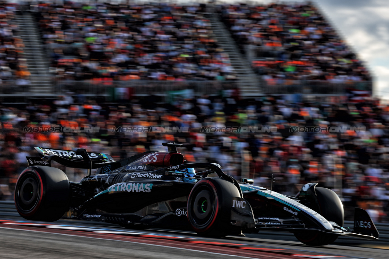 GP STATI UNITI, George Russell (GBR) Mercedes AMG F1 W15.

19.10.2024. Formula 1 World Championship, Rd 19, United States Grand Prix, Austin, Texas, USA, Sprint e Qualifiche Day.

 - www.xpbimages.com, EMail: requests@xpbimages.com © Copyright: Coates / XPB Images