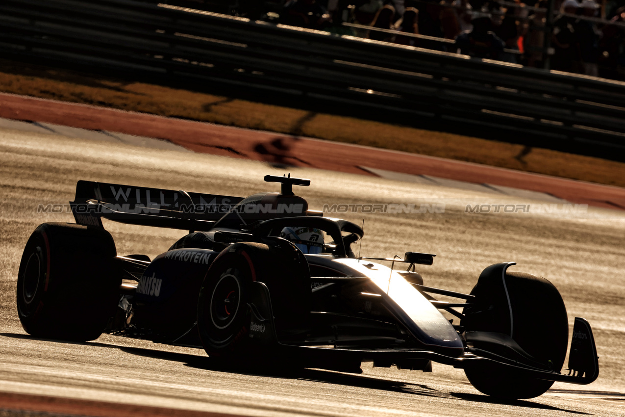 GP STATI UNITI, Alexander Albon (THA) Williams Racing FW46.

19.10.2024. Formula 1 World Championship, Rd 19, United States Grand Prix, Austin, Texas, USA, Sprint e Qualifiche Day.

 - www.xpbimages.com, EMail: requests@xpbimages.com © Copyright: Coates / XPB Images