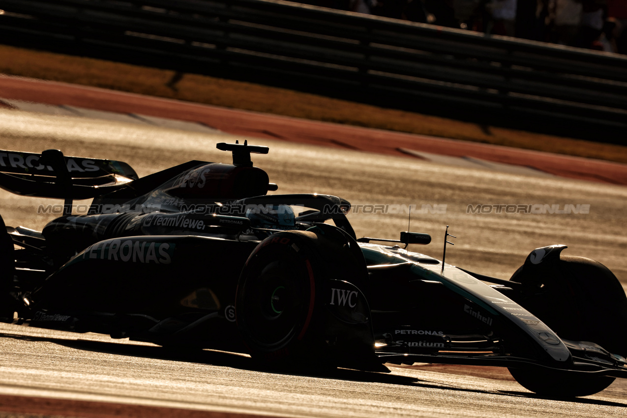 GP STATI UNITI, George Russell (GBR) Mercedes AMG F1 W15.

19.10.2024. Formula 1 World Championship, Rd 19, United States Grand Prix, Austin, Texas, USA, Sprint e Qualifiche Day.

 - www.xpbimages.com, EMail: requests@xpbimages.com © Copyright: Coates / XPB Images