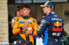 GP STATI UNITI, (L to R): Pole sitter Lando Norris (GBR) McLaren in qualifying parc ferme with second placed Max Verstappen (NLD) Red Bull Racing.

19.10.2024. Formula 1 World Championship, Rd 19, United States Grand Prix, Austin, Texas, USA, Sprint e Qualifiche Day.

- www.xpbimages.com, EMail: requests@xpbimages.com © Copyright: Batchelor / XPB Images