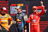 GP STATI UNITI, Top three in Sprint parc ferme (L to R): Lando Norris (GBR) McLaren, third; Max Verstappen (NLD) Red Bull Racing; Carlos Sainz Jr (ESP) Ferrari, third.

19.10.2024. Formula 1 World Championship, Rd 19, United States Grand Prix, Austin, Texas, USA, Sprint e Qualifiche Day.

- www.xpbimages.com, EMail: requests@xpbimages.com © Copyright: Bearne / XPB Images