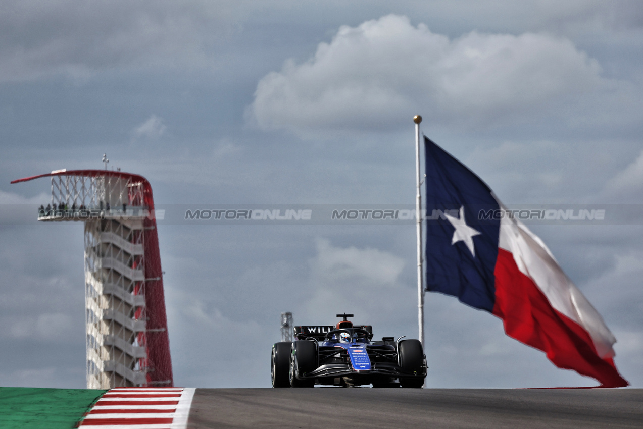 GP STATI UNITI, Alexander Albon (THA) Williams Racing FW46.

18.10.2024. Formula 1 World Championship, Rd 19, United States Grand Prix, Austin, Texas, USA, Sprint Qualifiche Day

- www.xpbimages.com, EMail: requests@xpbimages.com © Copyright: Moy / XPB Images